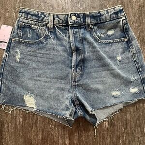 Wild Fable Jean Shorts Cutoff Denim NWT Size 8 High‎ Rise Medium Wash Destroyed